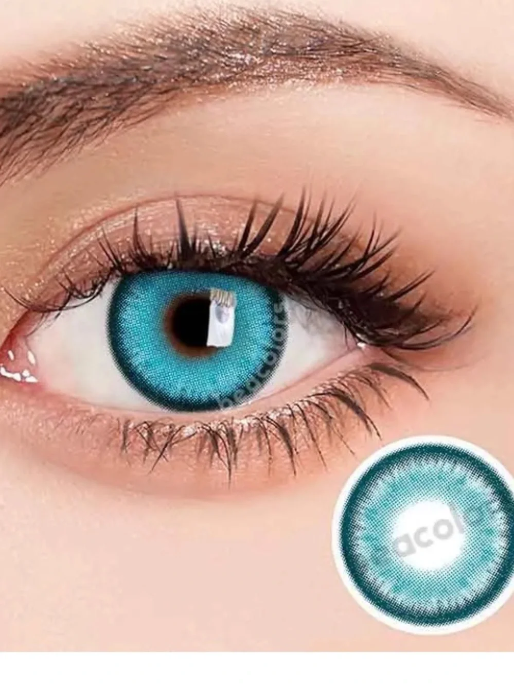 Vibrant cyan Blue eye color eyewear
